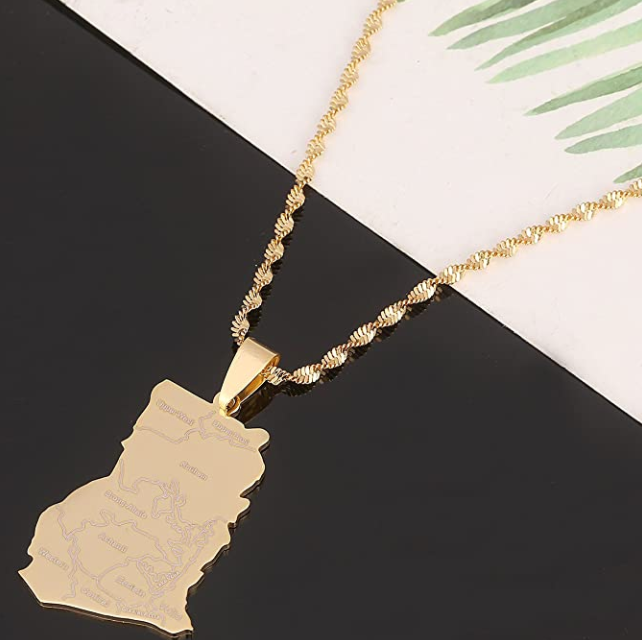 Ghana Map Necklace