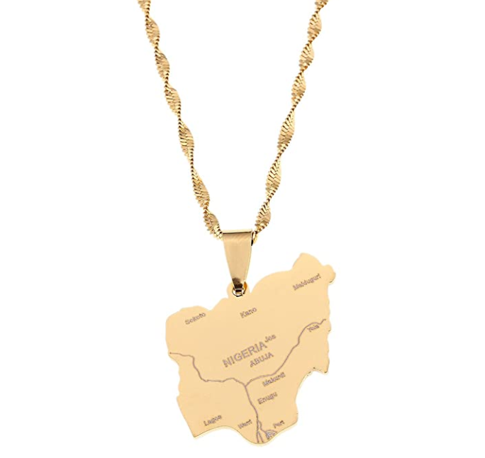 Nigeria Map Necklace