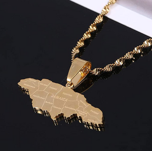 Jamaica Map Necklace