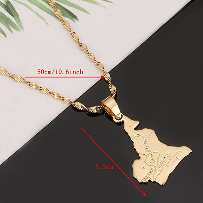 Cameroon Map Necklace